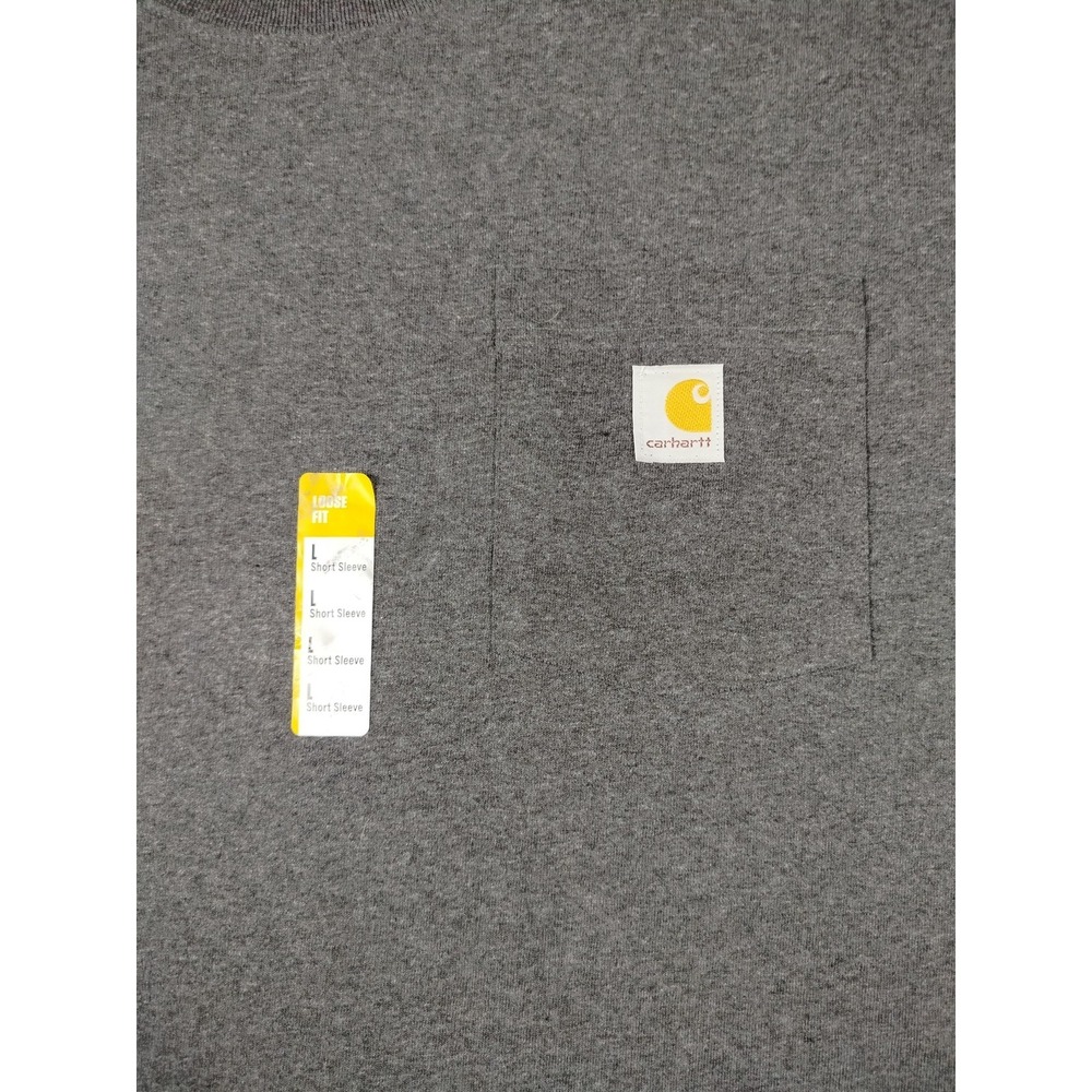 Carhartt Shirt Mens Large Gray Loose‎ Fit K87 Pocket Tee Workwear Tagless Casual - Picture 5 of 10